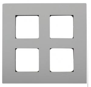 Schneider Opale 8M Grid & 8M Cover Plate-Square Matt Silver AAKX0748