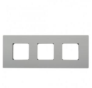 Schneider Opale 8M Grid & 8M Cover Plate-Horizontal Matt Silver AAKX0747