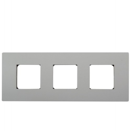 Schneider Opale 8M Grid & 8M Cover Plate-Horizontal Matt Silver AAKX0747