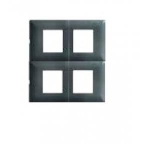 Schneider Livia 8M Grid & 8M Cover Plate-Square Pebble Grey P0709_DG