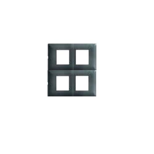 Schneider Livia 8M Grid & 8M Cover Plate-Square Pebble Grey P0709_DG