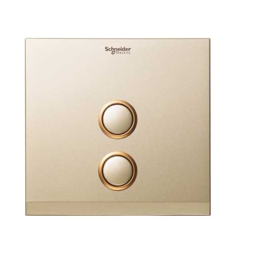Schneider 2 Gang Switch Coverplate Champagne Gold UC22SWXCG