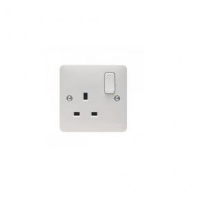 Schneider Cover Plate for 6A 2/3 Pin Switched Socket UC15/6UXBS (Brushed Silver)