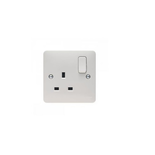Schneider Cover Plate for 6A 2/3 Pin Switched Socket UC15/6UXBS (Brushed Silver)