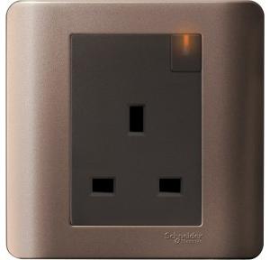 Schneider 13A 1 Gang Switched Socket with Neon E8415N>SZ-OS