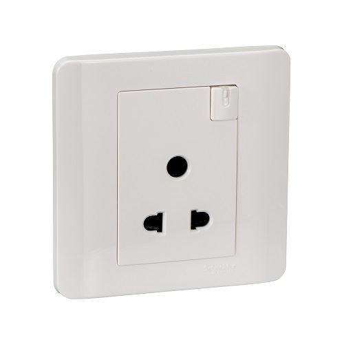 Schneider 10A 2-3 pin Shuttered Switched Socket Outlet E8415_10_WE