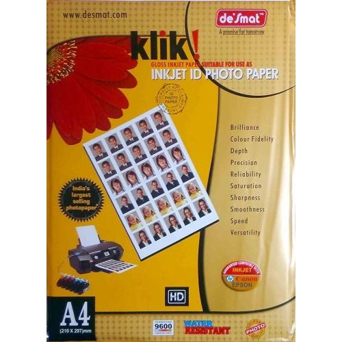 Desmat Photo Glossy Paper A4 Size, 180 GSM, 50 Sheets