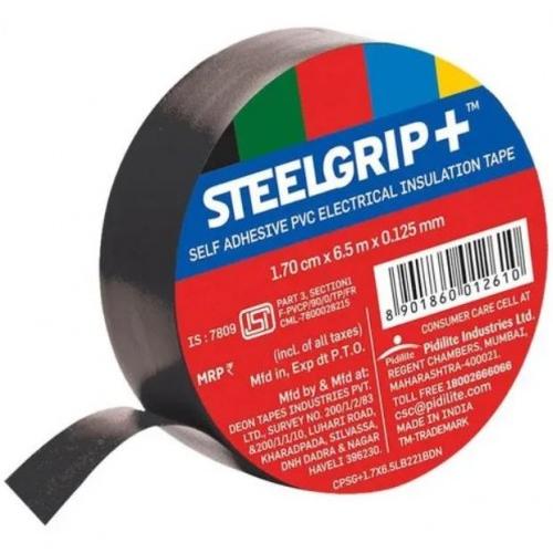 Steelgrip Self Adhesive PVC Electrical Insulation Tape Red Yellow Black Blue & Green 1.7cm x 6.5m x 0.125mm