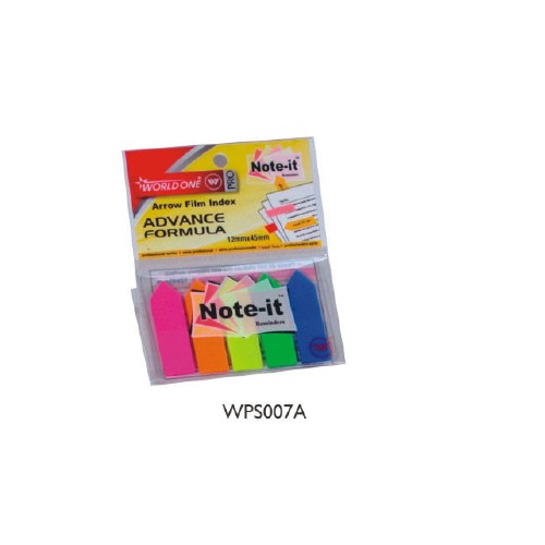 Worldone WPS007A Note it reminder pad 12 mm x 45 mm,25 x 5  sheets
