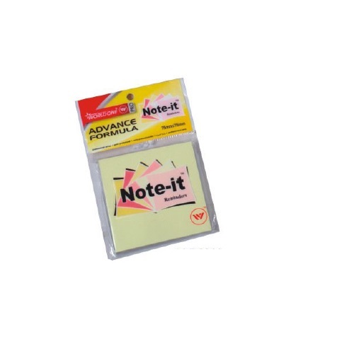 Worldone WPS003A Note it reminder pad 75 mm x 75 mm,100 sheets