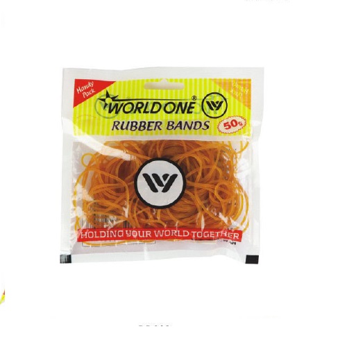 Worldone Rubber Band RR002 500 gm Golden Yellow Dia 15mm