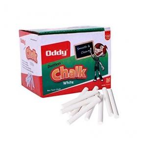 Oddy Chalk Dust Free White 10 Pcs Pack, CDF