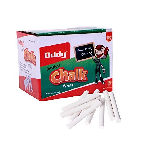 Oddy Chalk Dust Free White 10 Pcs Pack, CDF