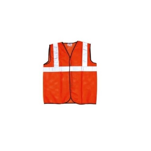 Prima PSJ-04 Orange Safety Jacket With 2 Inch Reflector, Net Type