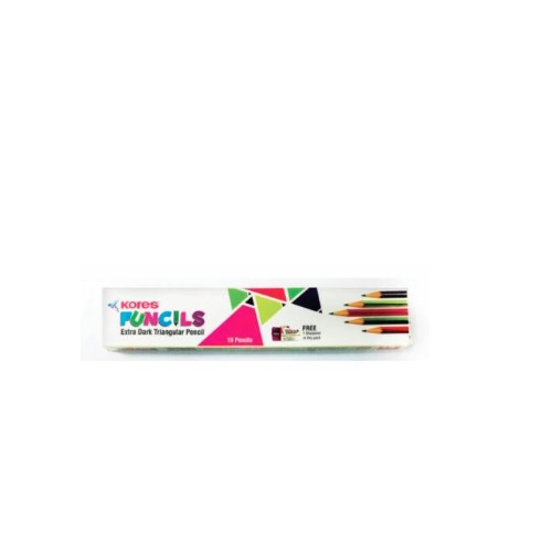 Kores Funcil Extra Dark Triangular Pencil Pack of 10 Pcs