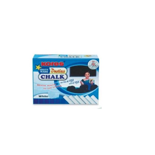 Kores Britemark Dustless White Chalk, Pack of 24 Boxes