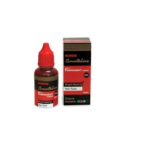 Kores Smoothline Permanent Marker - Ink 15 Ml Red