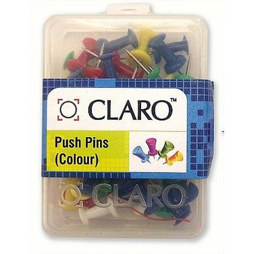 Claro Push Pins Colored (Pack of 50 pins)