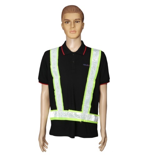 Safari Reflective Safety Jacket 2 Inch, Green, Cross Belt, 60 GSM