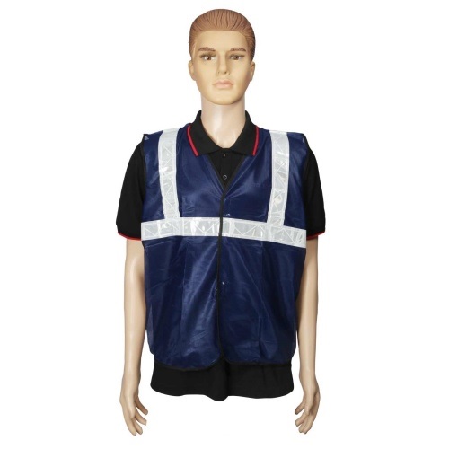 Safari Reflective Safety Jacket 2 Inch Cloth, Blue, 60 GSM