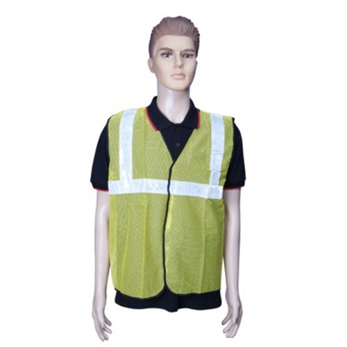 Safari Reflective Safety Jacket 2 Inch Net, Yellow, 60 GSM