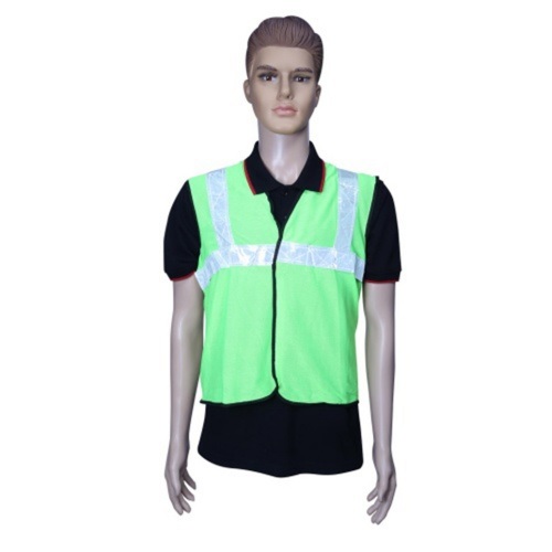 Safari Reflective Safety Jacket 2 Inch Cloth, Green, 60 GSM
