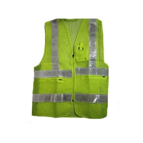 Safari Pro Green 2 Inch Reflective Safety Jacket, Mesh Type