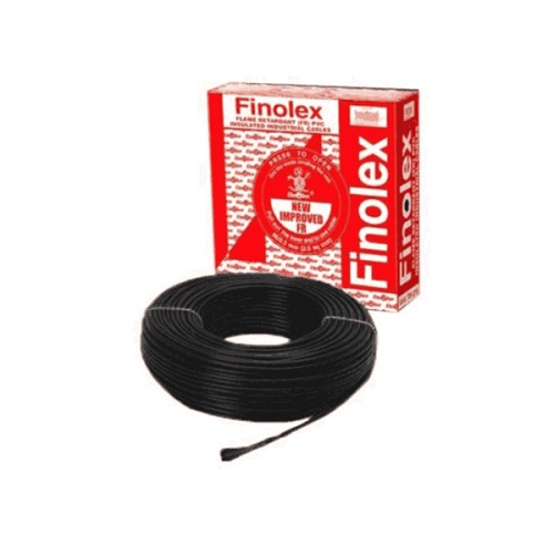 Finolex 10 Sqmm 1 Core PVC Insulated Unsheathed Flexible Cable, 90 Mtr (Black)