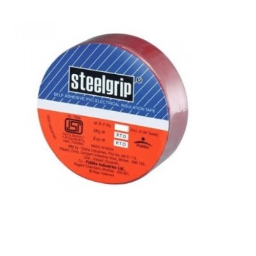 Steelgrip Self Adhesive Pvc Electrical Red Insulation Tape, 1.8cm x 6.5m x 0.125mm