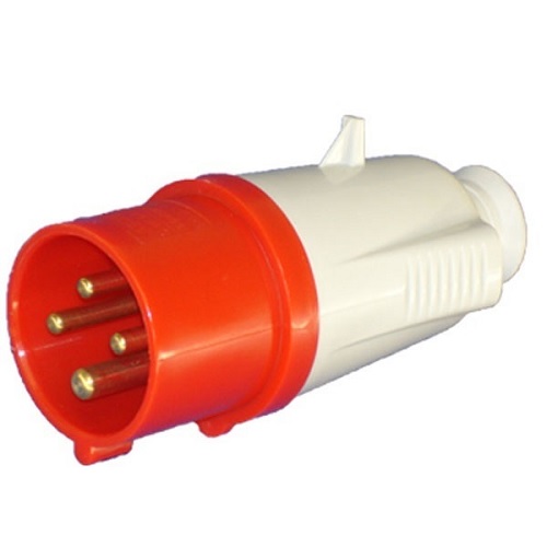 C&S Red Industrial Plug, Current: 32 A, 5 Pins, CS60020