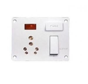 Cona 6/16A Super Gold 5 In 1 Combined Socket, 2351