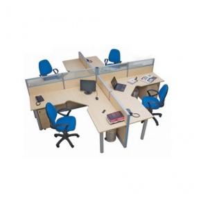 Aakriti Modular Workstations, Set Of 4 desks, 3660 x 3660 x 1200 cm