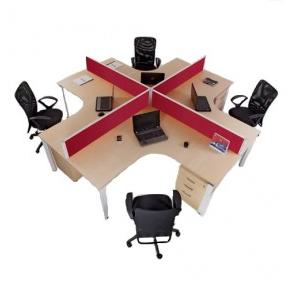 Aakriti Modular Workstations, Set Of 4 desks, 3025 x 3025 x 1050 cm