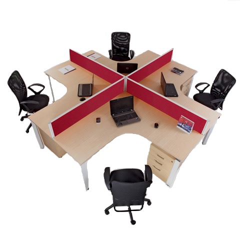 Aakriti Modular Workstations, Set Of 4 desks, 3025 x 3025 x 1050 cm