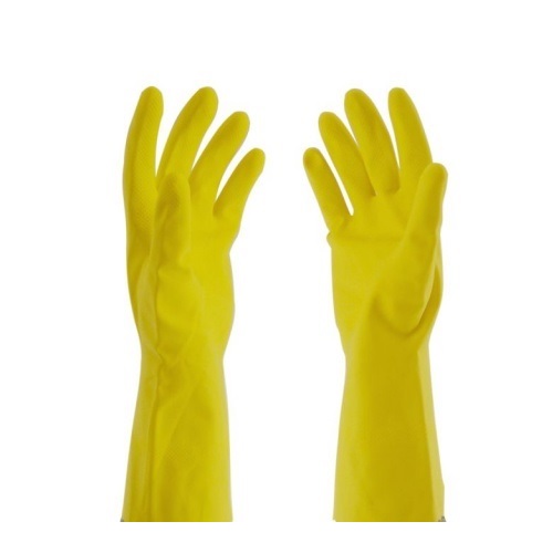 Yellow Rubber Gloves, Pack of 5