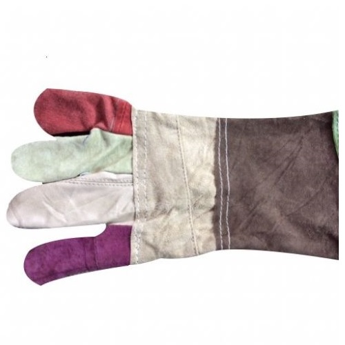 Leather Multicolor Gloves, Size: 12 Inch