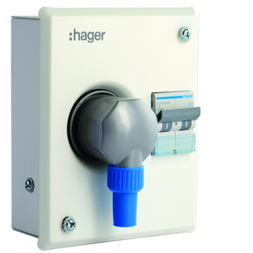 Hager 63 Amp 8 Modules Plug & Socket Outlets Plastic, VYB863C