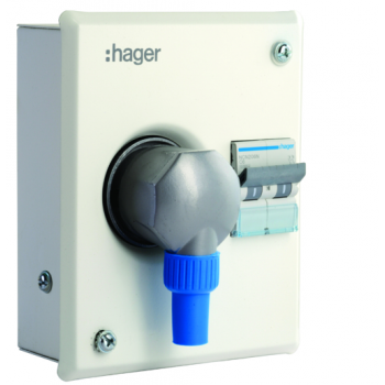 Hager 63 Amp  8 Modules Plug & Socket Outlets Metal, VYA863C