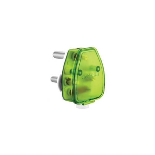 Anchor Smart 16A 3 Pin White Base Plus Green Plug Top, 38637G