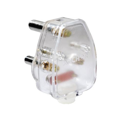 Anchor Smart 6A 3 Pin Frosted White Plug Top, 38626F