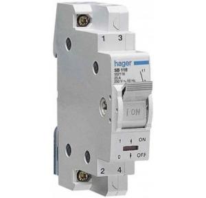 Hager 16A 1P Isolating Switch, SB116