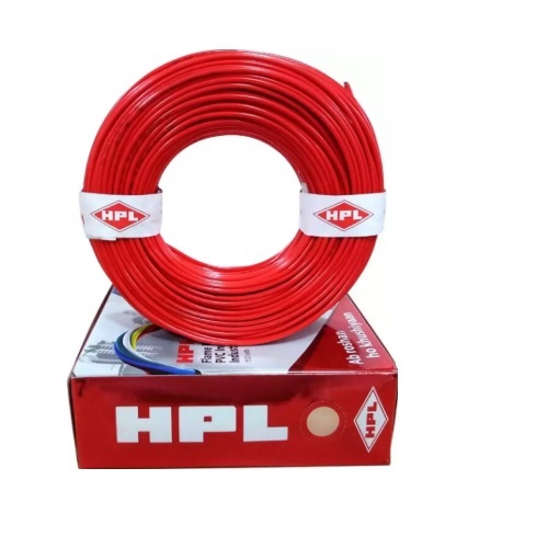 HPL 6 Sq. mm Red PVC Insulated Single Core Unsheathed Industrial Cables, HHI000600100 (100 Mtr)