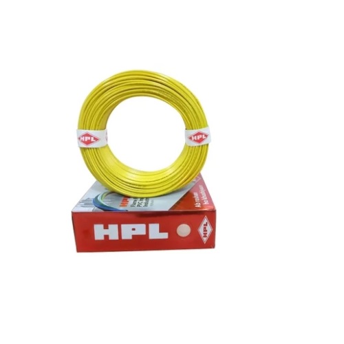 HPL 6 Sq. mm Yellow PVC Insulated Single Core Unsheathed Industrial Cables, (90 mtr)
