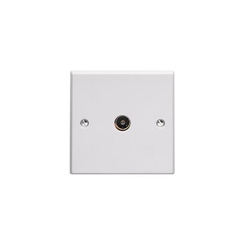 MK Midas 1M TV Coaxial Socket Outlet, SS2651 (Pack of 5 Pcs)