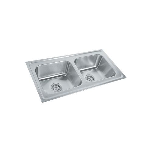 Parryware  36.5x18.5x8 In Double Bowl Kitchen Sink, C855881