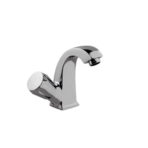 Jaquar Continental Left Side Knob Swan Neck Tap, CON-CHR-123BKN