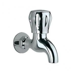 Jaquar 1/2 Inch Silver Bib Cock With Wall Flange, CON-CHR-047KN