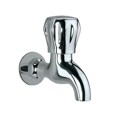 Jaquar 1/2 Inch Silver Bib Cock With Wall Flange, CON-CHR-047KN