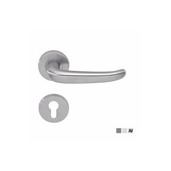 Dorma Lever Handle Pure 8998 with 6501 Roses, 6612 Escutcheons, 8mm Spindle with Fixing Screws for door thickness 35-55mm, SS 304 , Finish : Satin