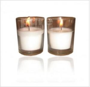 Pure Source Unscented White Glass Votive Candle, PSI-CDL-GV